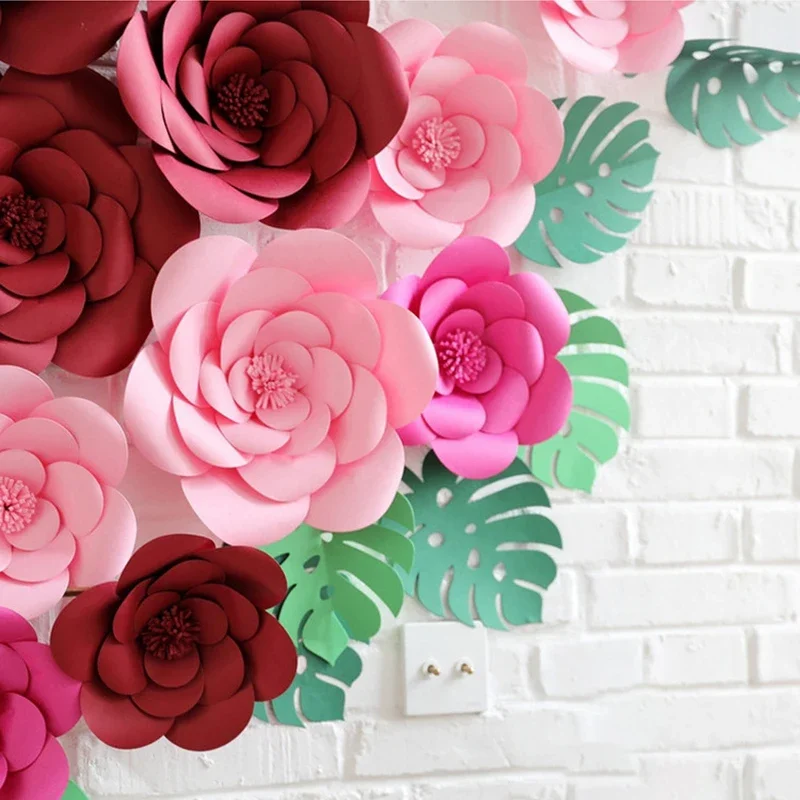 Art And Craft For Nursery - DIY造花 大型ペーパーローズフラワー 背景幕 フルキット 結婚式 イベント
