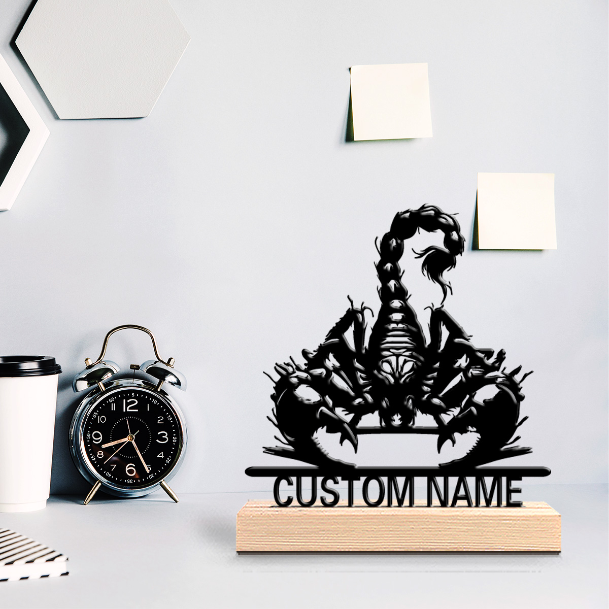 Art Craft Names - 1pc ファッションサソリカスタマイズされた名前金属像鉄飾りアート工芸品木製ベース錫像子供のためのギフト