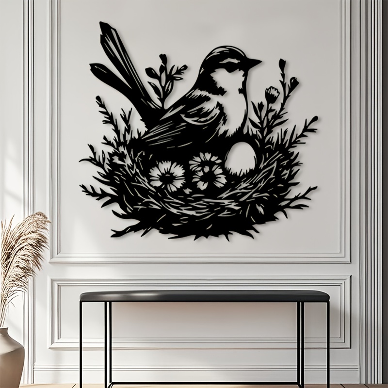 Art And Craft For Nursery - CIFBUY 金属製ウォールアート鳥の巣装飾ナチュラルスタイル保育園の部屋の装飾耐久性のある鉄工芸品吊り下げ飾り家の装飾