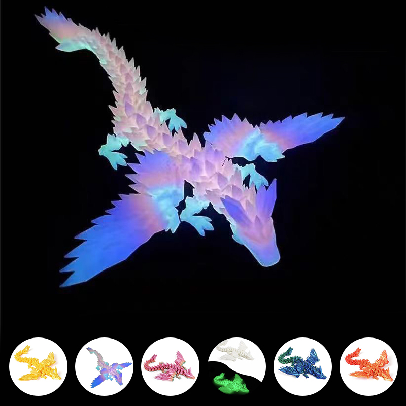 Dinosaur And Craft - 3D プリント恐竜可動エキノサウルス置物ドラゴン骨モデルデスクトップクラフト装飾品子供のための創造的なノベルティギフト
