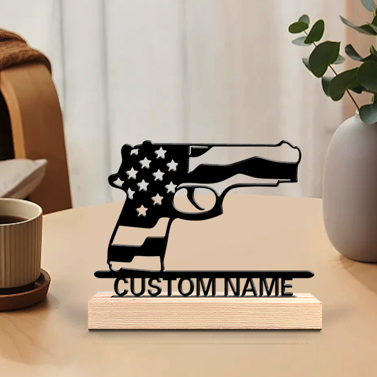 Art Craft Names - 1個 ファッション アメリカン ピストル 名入れ可能 金属製像
