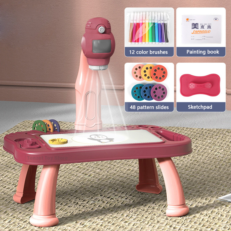 Art Craft Education - 子供のためのインテリジェントなプロジェクターセット,教育玩具,手工芸品の描画,絵画ツール