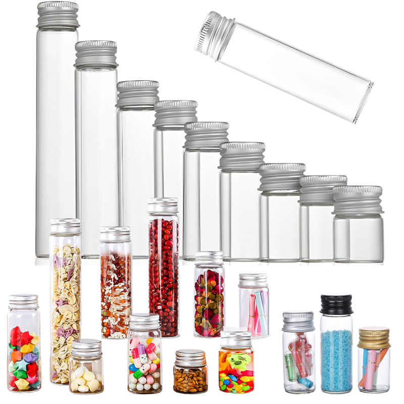 Art Craft Youtube - 5 個 5ML-100ML ミニガラスアルミ蓋試験管ボトル DIY アートバイアル茶工芸結婚式の装飾保存容器