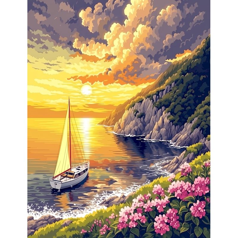 Art Craft Ideas Easy - GATYZTORY 数字で描く絵画 手作りアート DIY クラフト 夕日の風景
