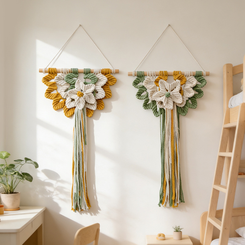 Art And Craft For Nursery - 織り壁掛けボヘミアン幾何学模様シェルタペストリーアート装飾、タッセル付きクラフトオーナメント、寝室、リビングルーム、アパート、保育園用