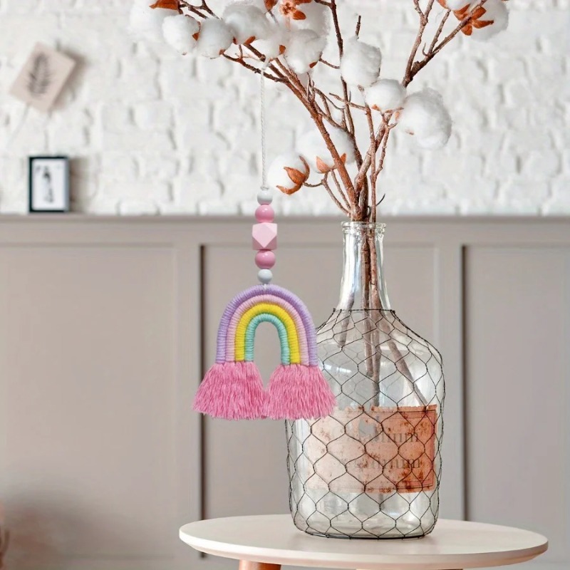 Art And Craft For Nursery - 虹色の風鈴 ミニチュア織り飾り ホームアート装飾 吊り下げ工芸品 子供部屋 リビングルーム