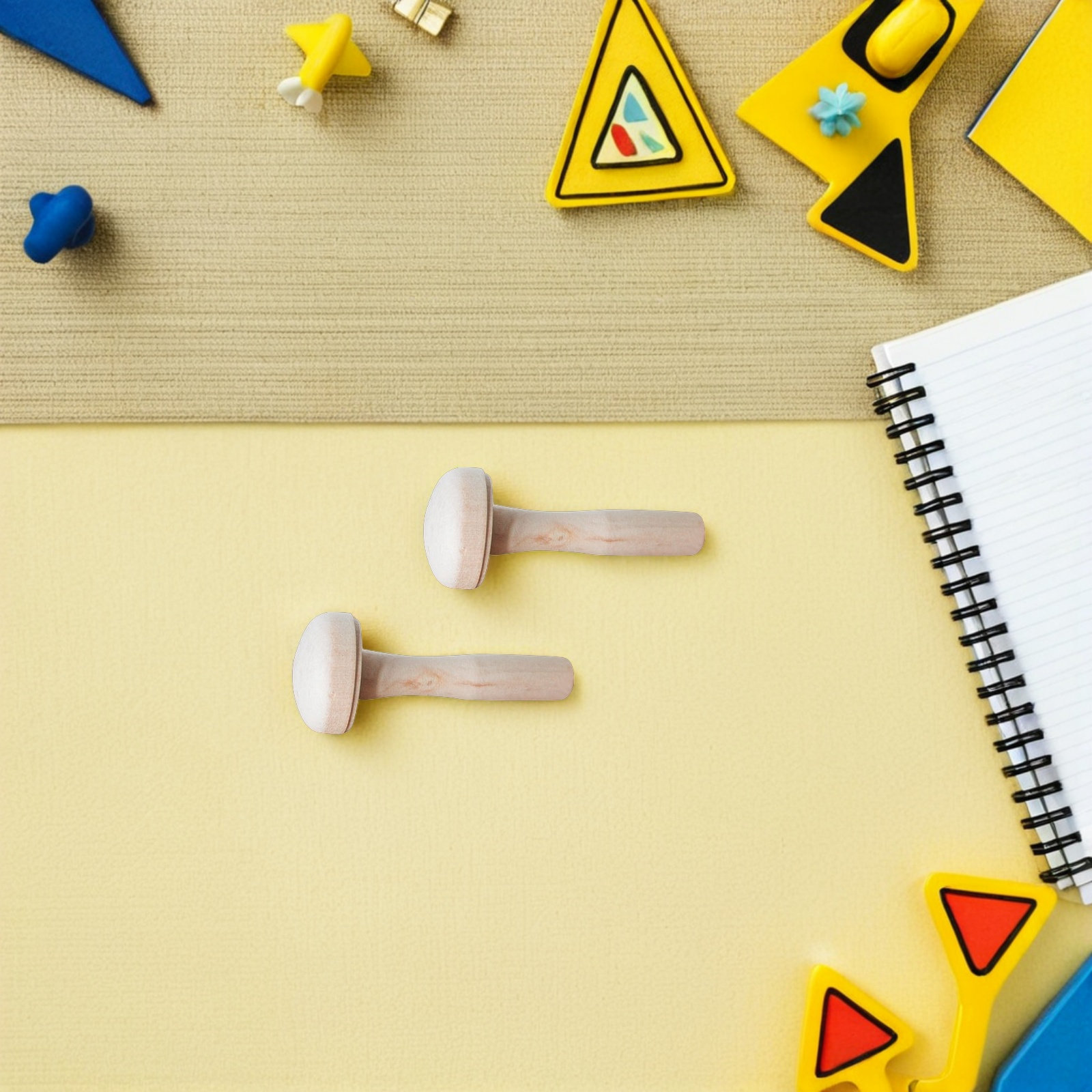 Art Craft Education - 10個入り、きのこ型の木製版画ツール。子供向けのDIYインク押し出しローラー、工作、絵画、教育用アート、刺繍用。