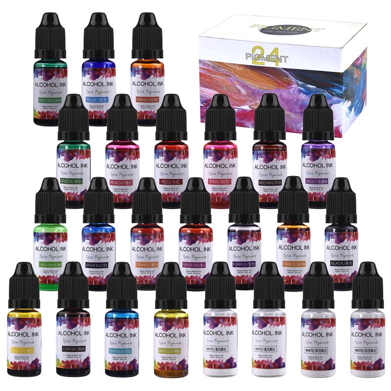 Alcohol Ink Set - 1セットエポキシ樹脂顔料キットアートインクアルコール液体着色剤染料拡散顔料diyのuvエポキシ樹脂モールドジュエリーメイキング