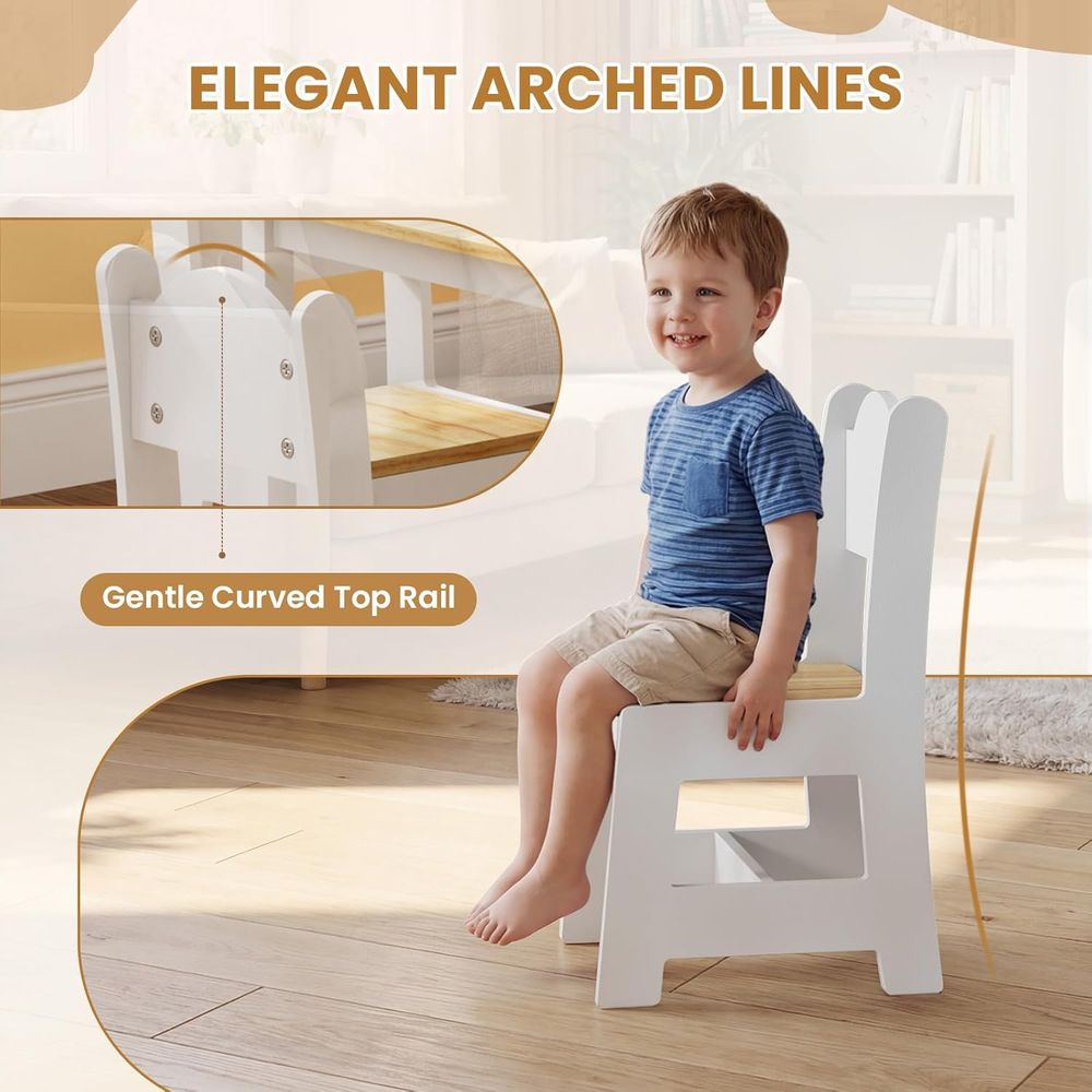キッズテーブルと椅子2脚、幼児用セット、木製アクティビティテ - Art And Craft For Nursery のレビューと価格