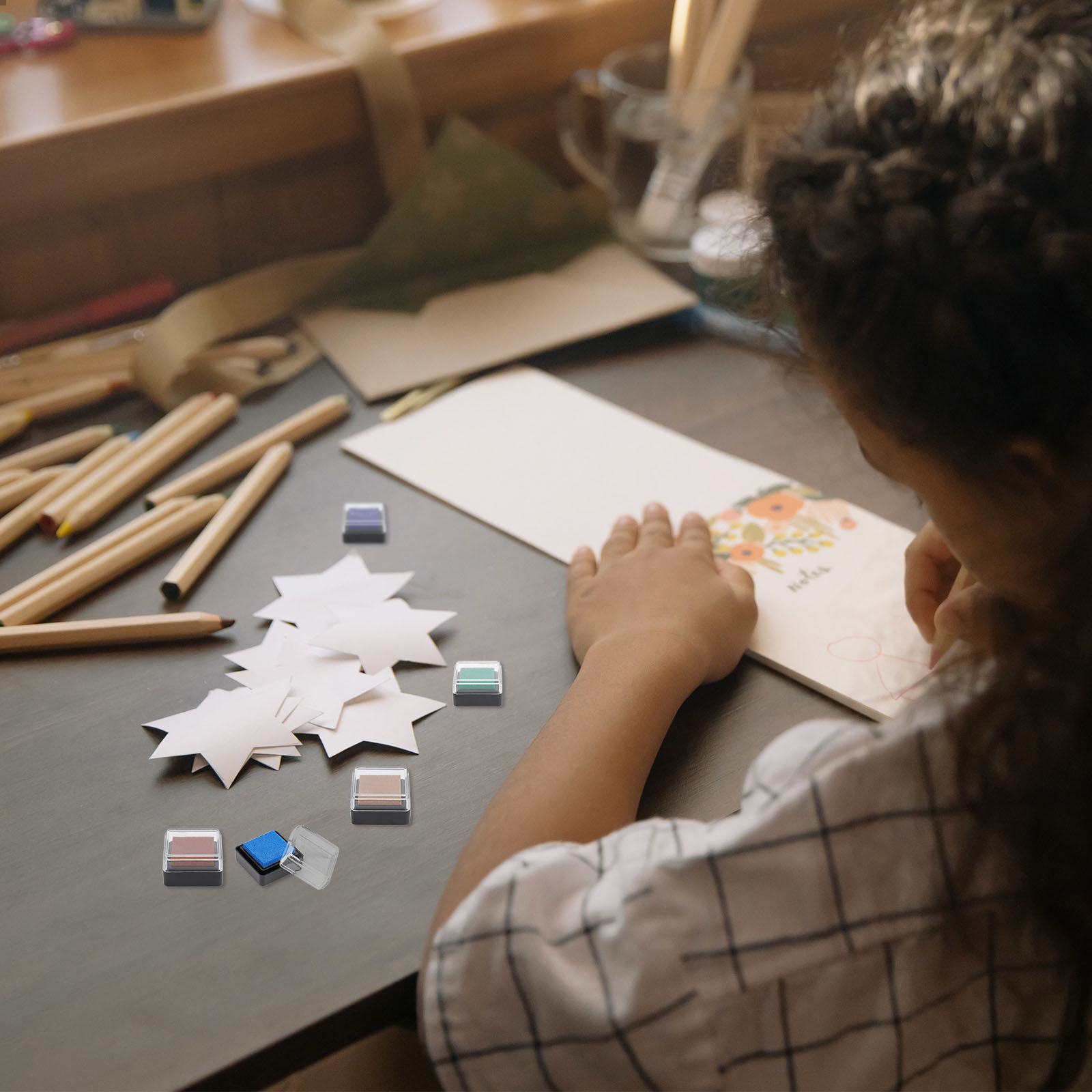 ミニインクスタンプパッド5個入り。スポンジ製で、子供向けの工 - Art And Craft For Nursery のレビューと価格