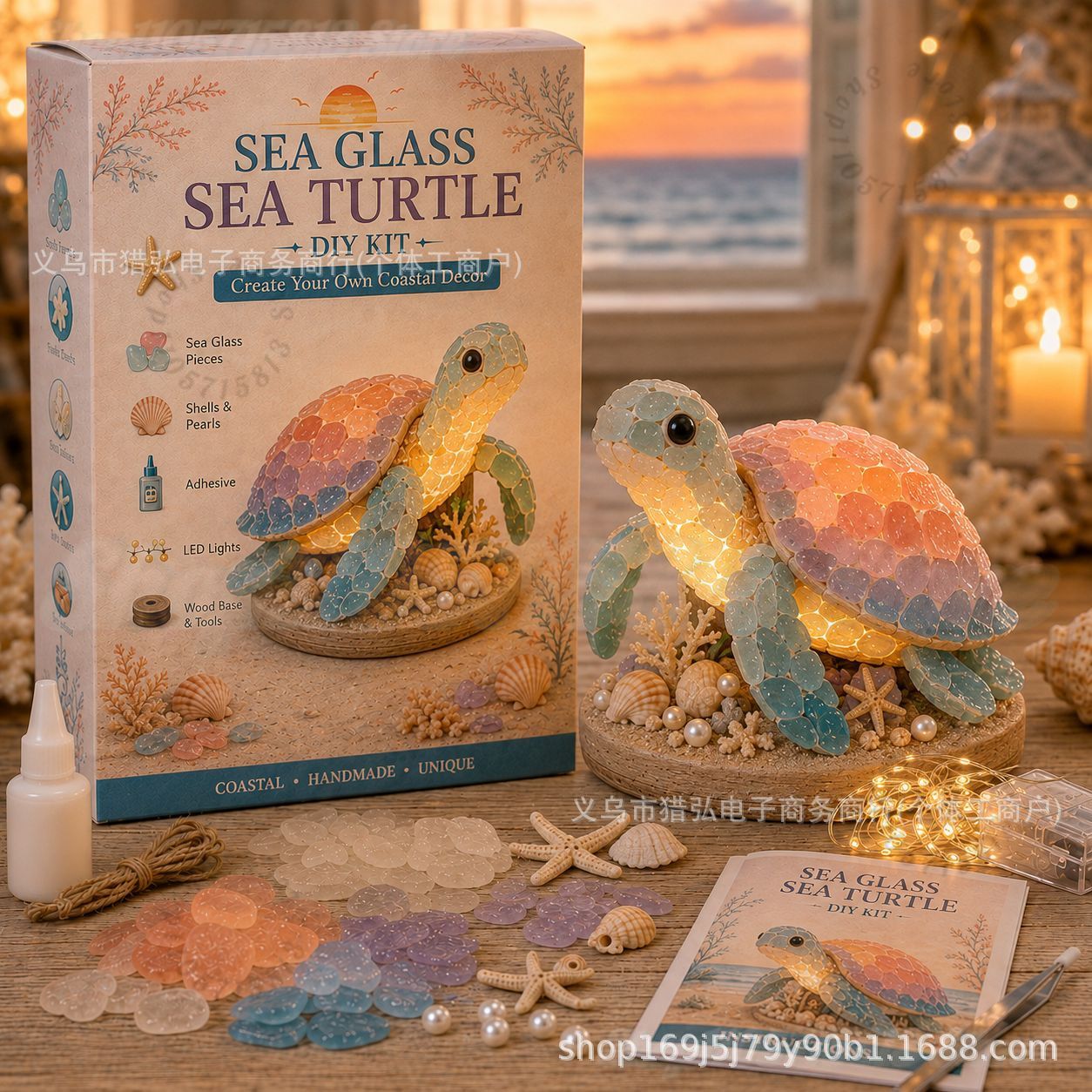 DIY 海のガラスを使った人魚の尾の形をしたライトクラフトキ - Art Craft For Adults のレビューと価格