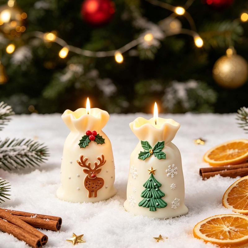 再利用可能なサンタ袋型シリコンモールド 簡単取り外しデザイン - Art And Craft For Xmas のレビューと価格