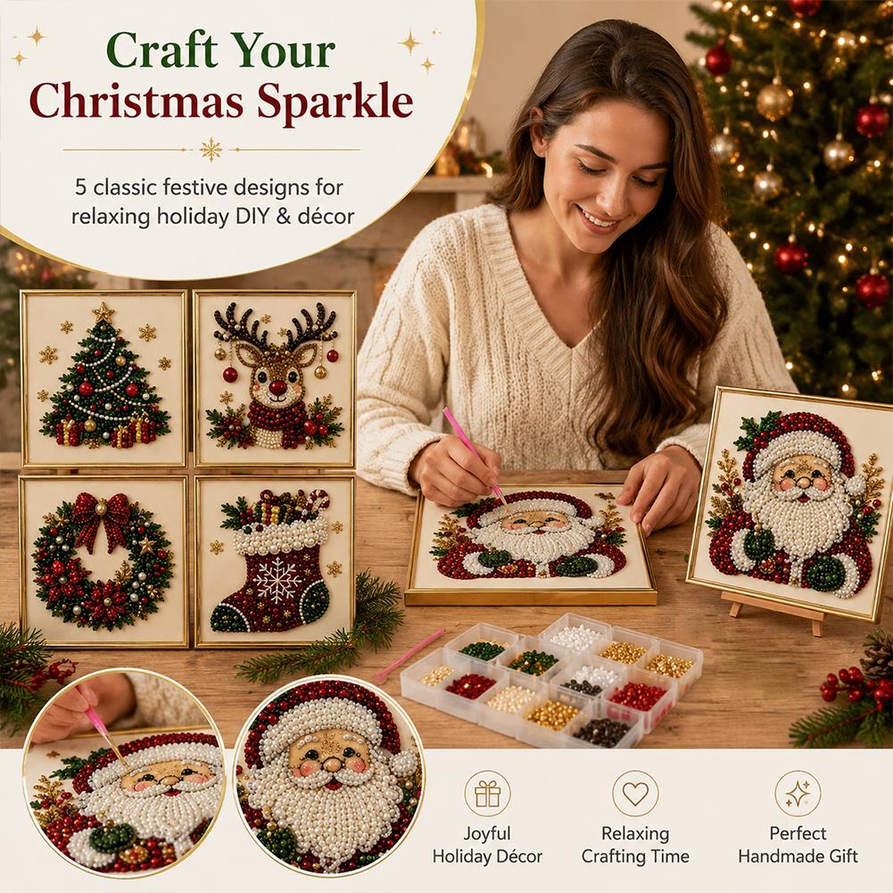 クリスマス サンタクロース パールアート DIYキット 額入 - Art Craft For Adults のレビューと価格