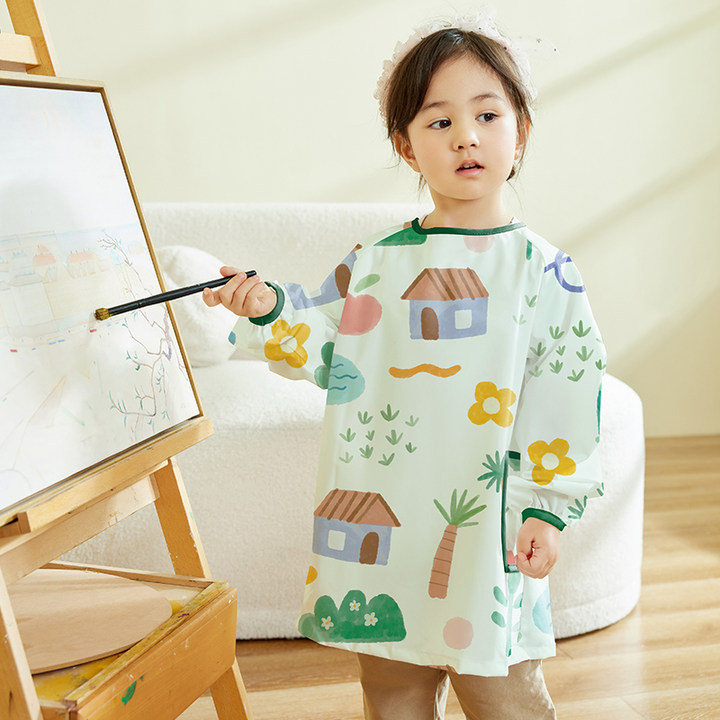 子供用防水アートカバーシャツ長袖ペイントエプロン幼稚園の美術 - Art Craft 5 Year Old のレビューと価格