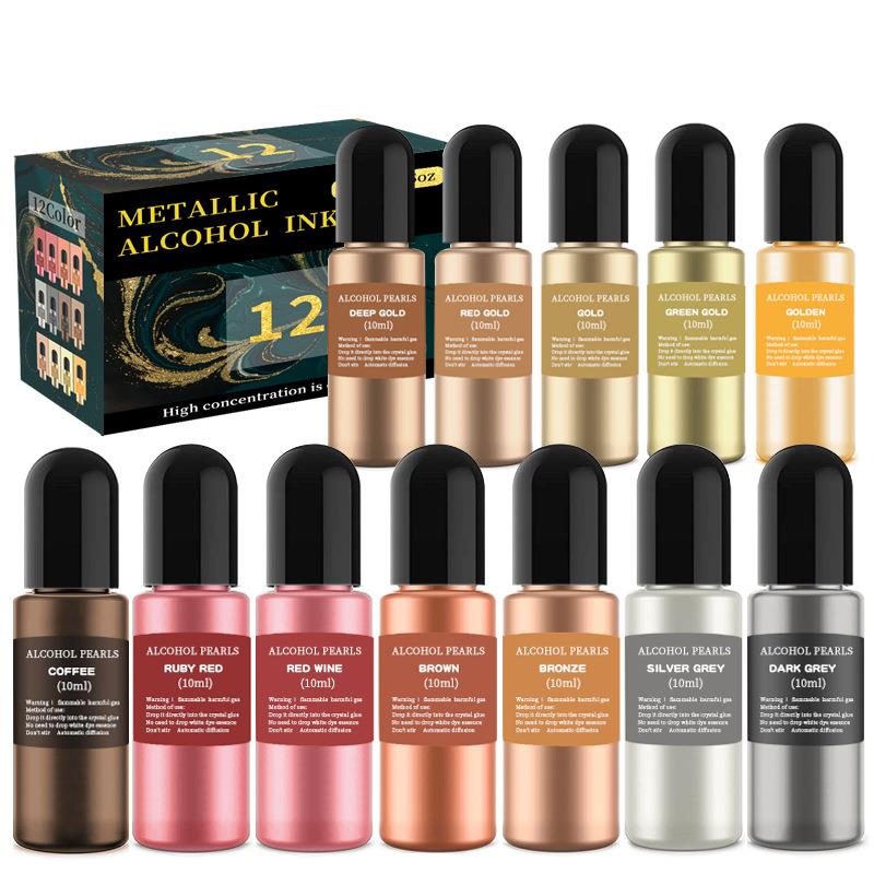 1 セット樹脂顔料キットアートインクアルコール液体着色剤染料 - Alcohol Ink Set のレビューと価格
