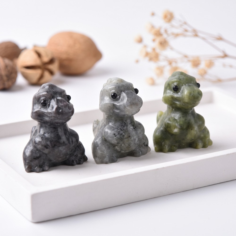 天然水晶の恐竜彫刻フィギュア、手彫りの石製恐竜像、デスクトッ - Dinosaur And Craft のレビューと価格