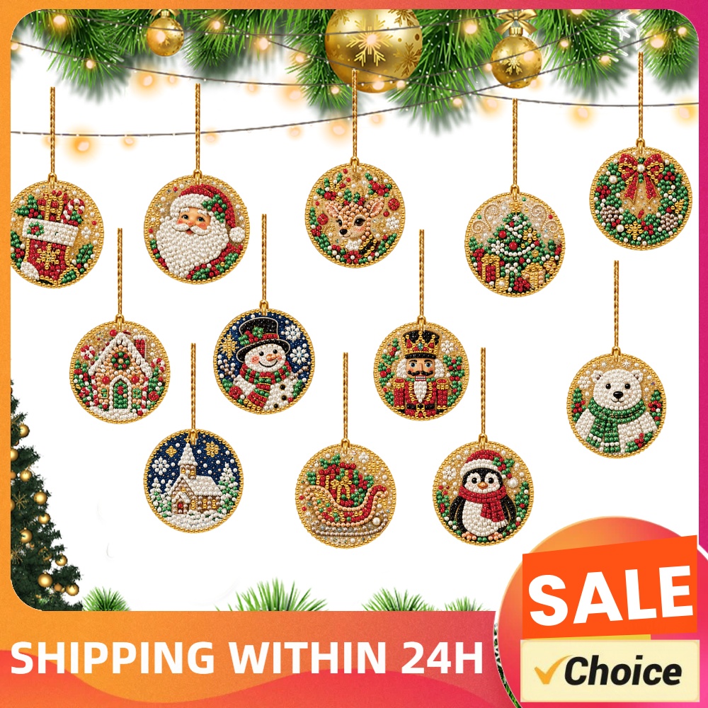 アクリル製ダイヤモンドアートクリスマスオーナメントキット。大 - Art And Craft For Xmas のレビューと価格