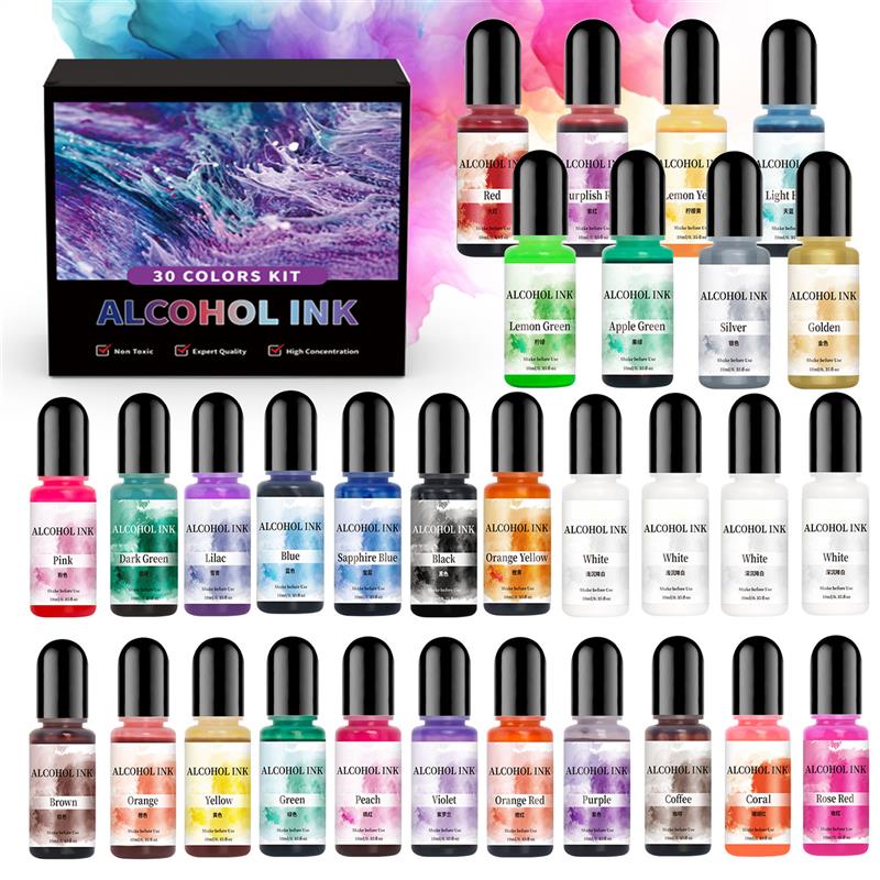 1 セットアートインクアルコールエポキシ樹脂顔料キット液体着 - Alcohol Ink Set のレビューと価格