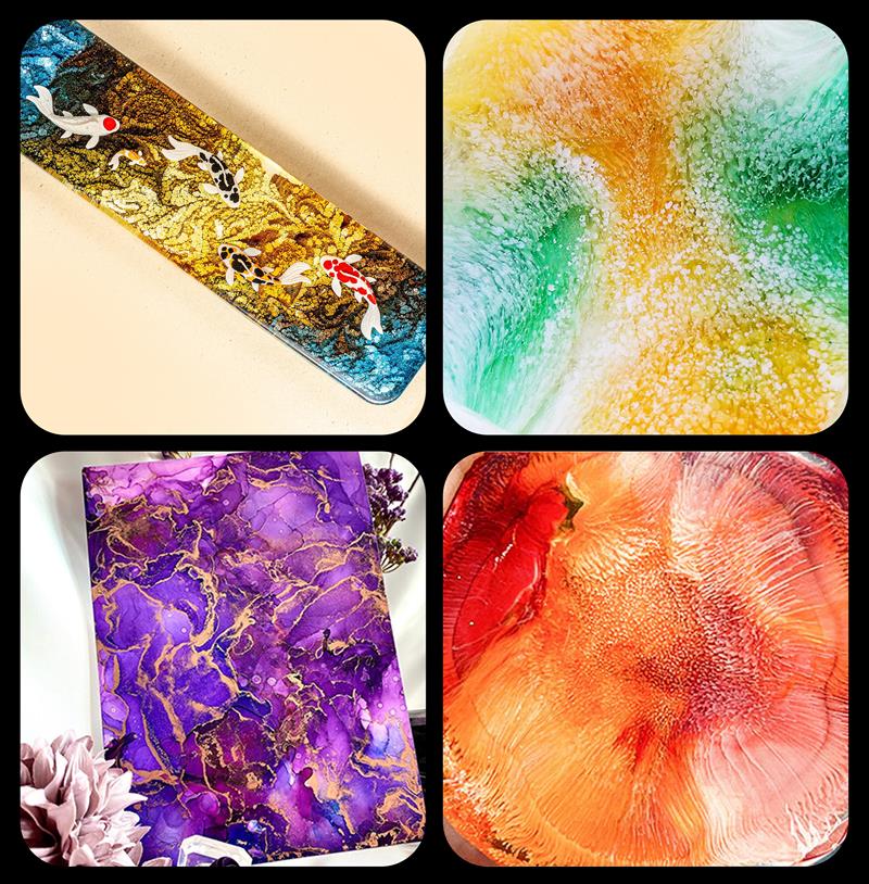 1 セットアートインクアルコールエポキシ樹脂顔料キット液体着 - Alcohol Ink Set のレビューと価格
