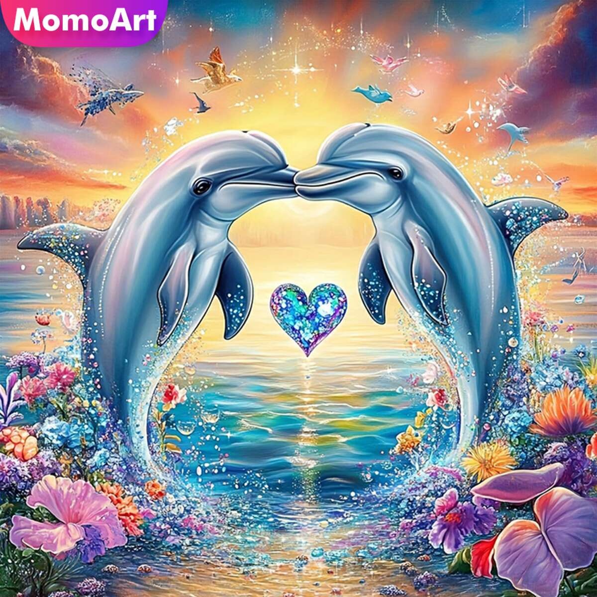 Momoart-イルカのダイヤモンド絵画,モザイク刺embr - Art Craft For Adults のレビューと価格