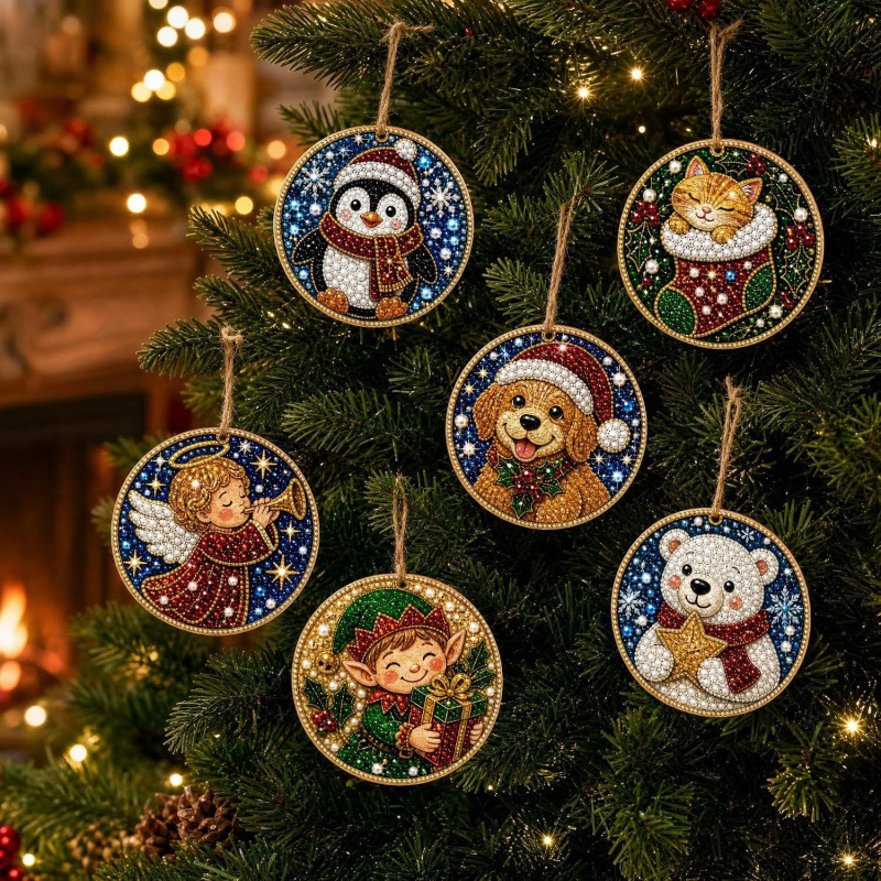 6個入り DIY ダイヤモンドアートペイント クリスマス ア - Art Craft Holiday のレビューと価格