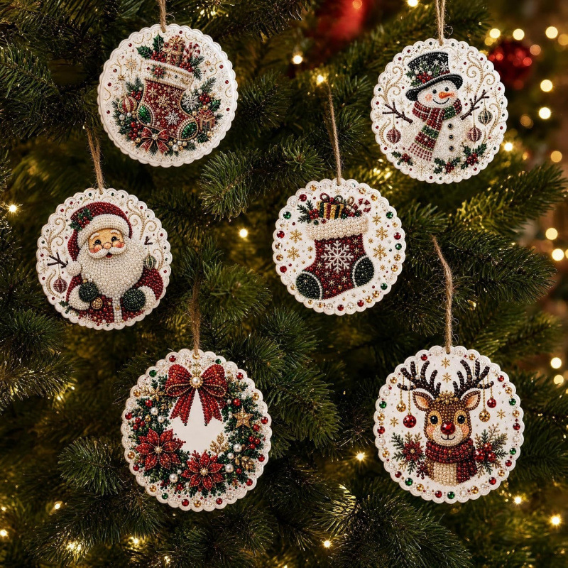 6個入り DIY ダイヤモンドアートペイント クリスマス ア - Art Craft Holiday のレビューと価格