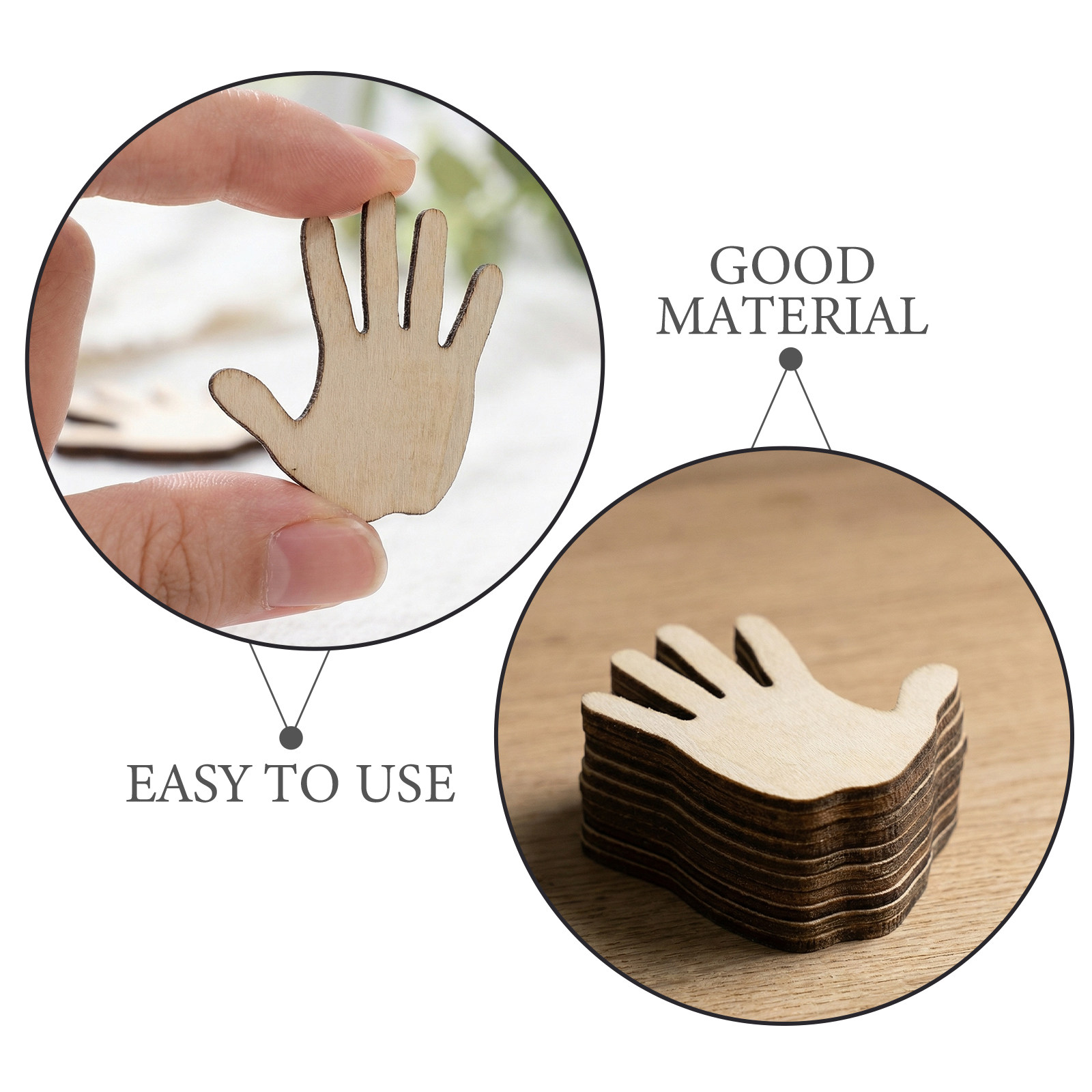 100個入り、未塗装の木製パーム型パーツ。DIY工芸、絵画、 - Art And Craft For Nursery のレビューと価格