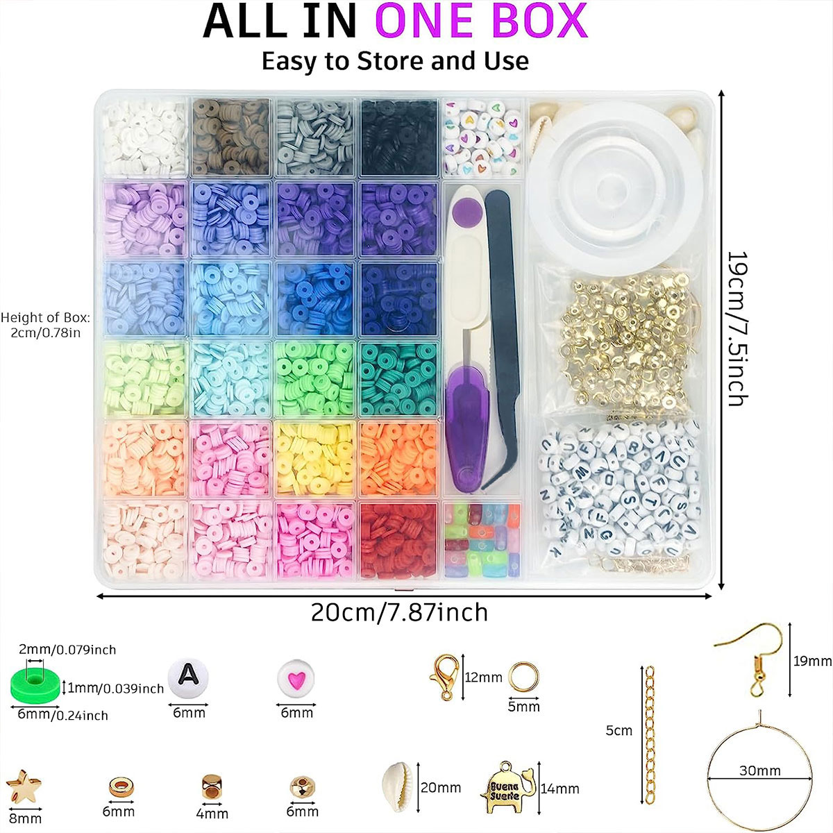 6000個 24色 フラットラウンドポリマークレイビーズ 6 - Polymer Clay Set のレビューと価格