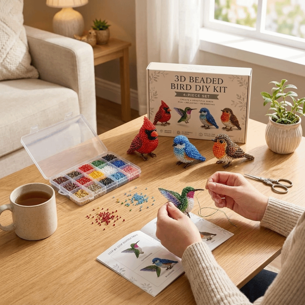 手作りDIY動物ビーズ刺繍キット カラフルな小さな3Dビーズ - Art Craft Education のレビューと価格