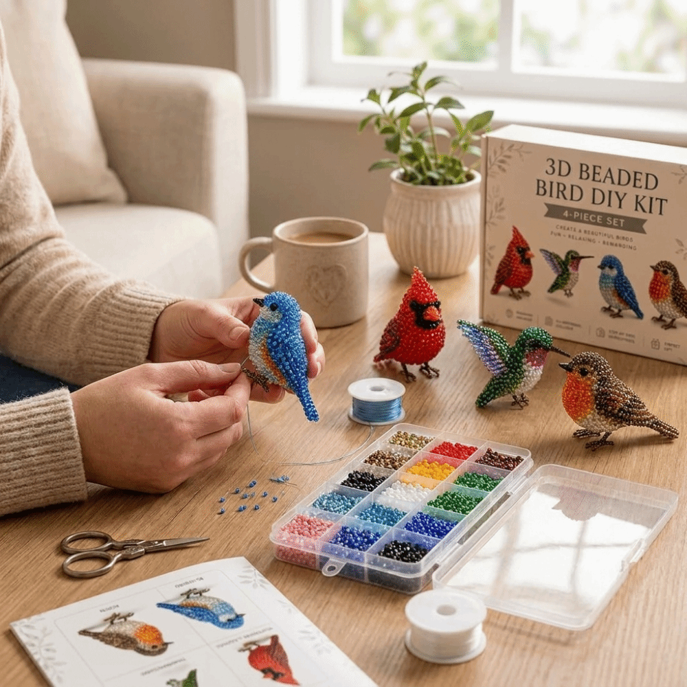 手作りDIY動物ビーズ刺繍キット カラフルな小さな3Dビーズ - Art Craft Education のレビューと価格