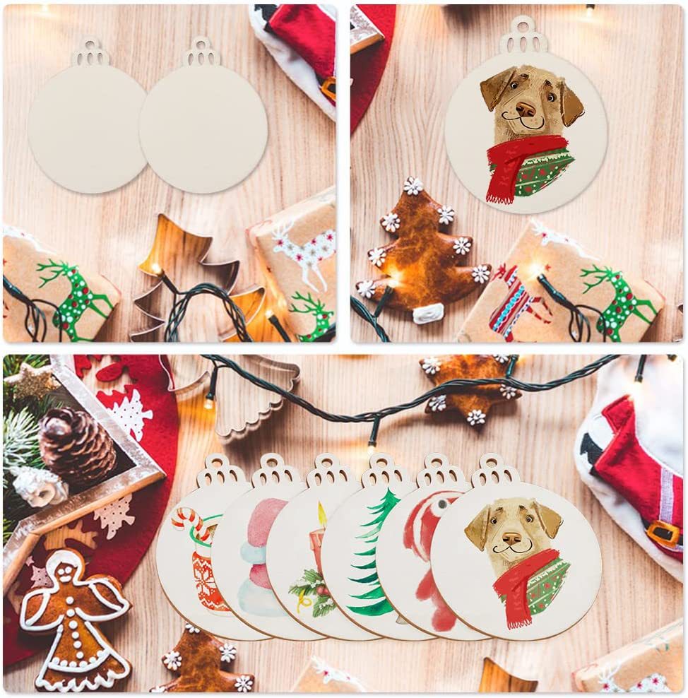 DIY木製クリスマスボール装飾、クラフトアート、つまらないタ - Art And Craft For Xmas のレビューと価格