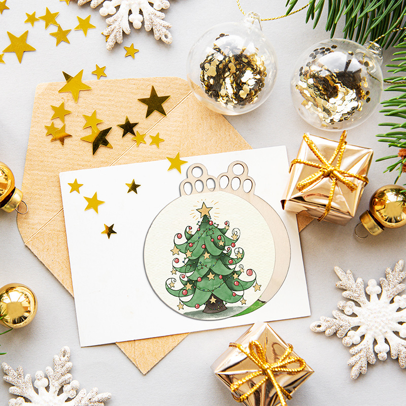 DIY木製クリスマスボール装飾、クラフトアート、つまらないタ - Art And Craft For Xmas のレビューと価格