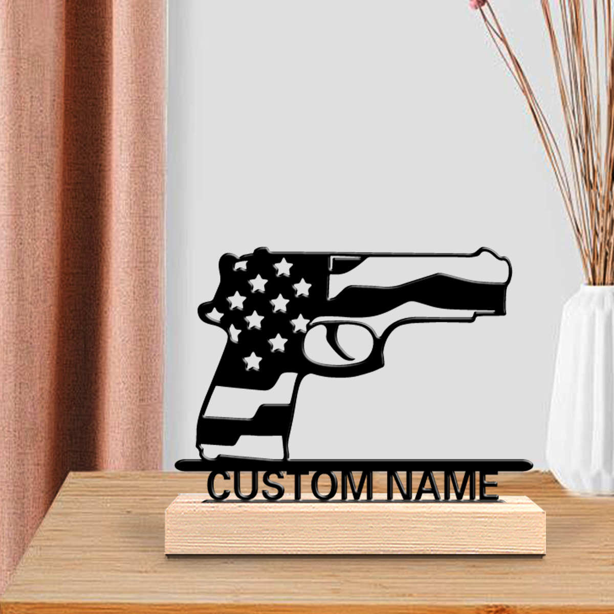 1個 ファッション アメリカン ピストル 名入れ可能 金属製 - Art Craft Names のレビューと価格