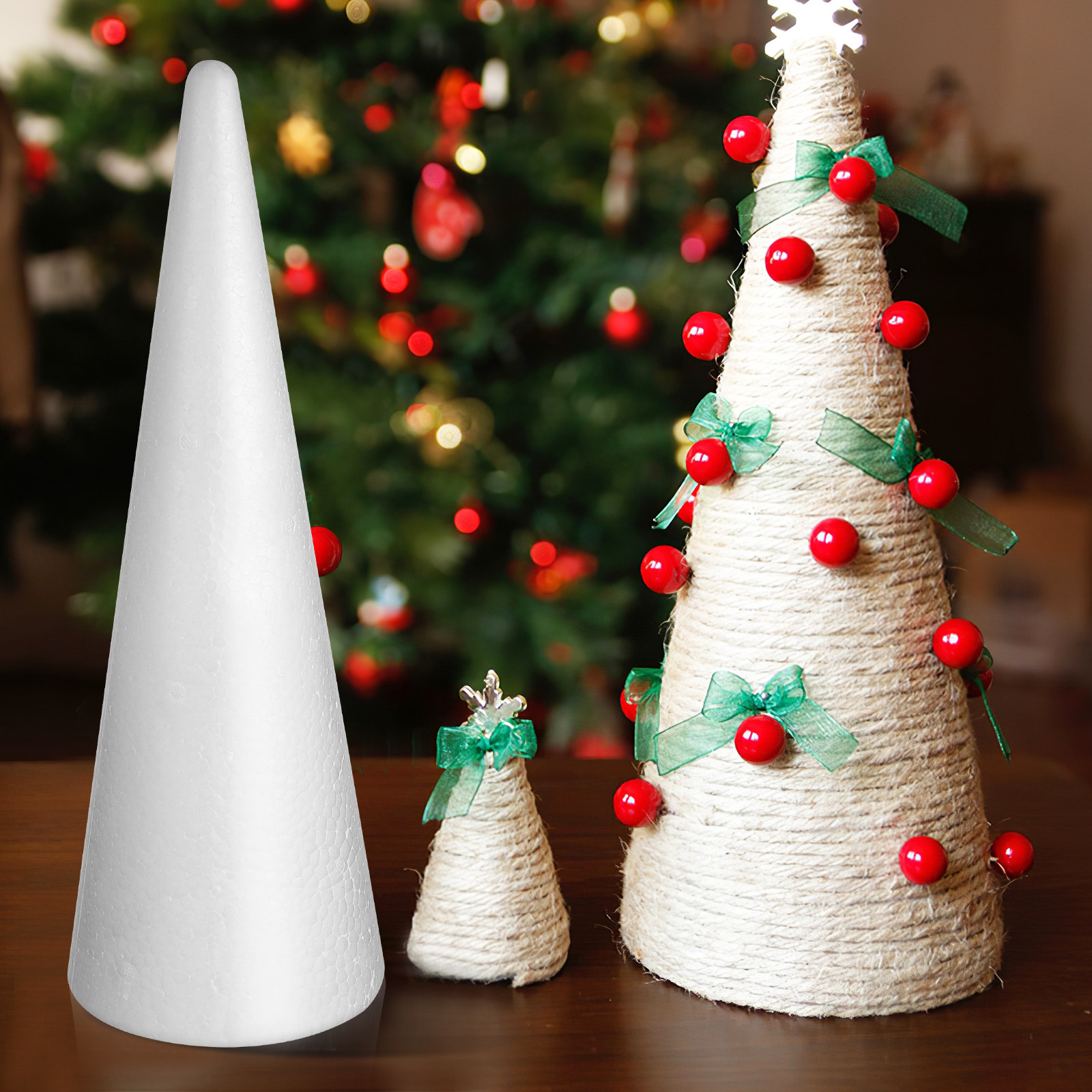 2個入り、多用途フォームコーン。ホワイト。DIYクラフト素材 - Art Craft Holiday のレビューと価格