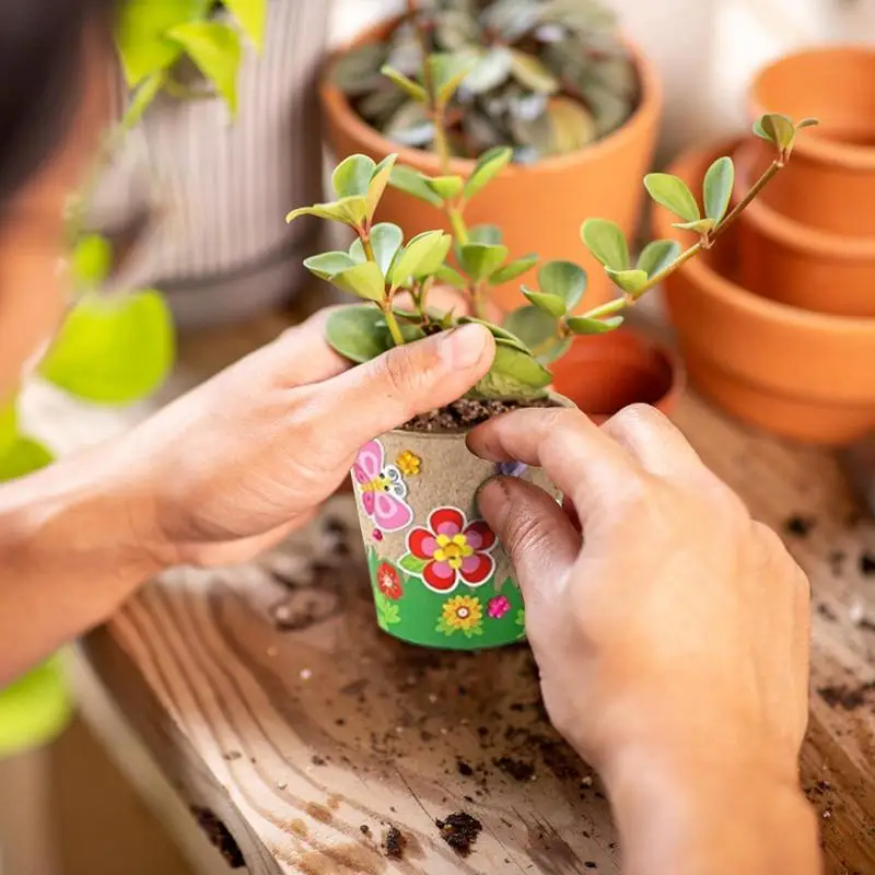 DIYペーパーフラワーポットクラフトキット、ドームカバー付き - Art And Craft For Nursery のレビューと価格