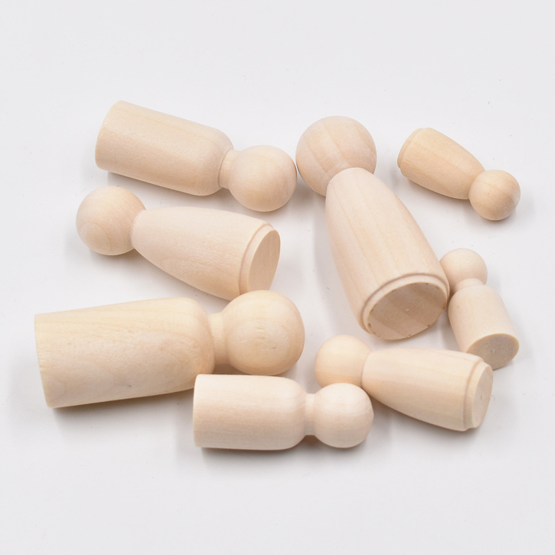 5個入り未完成木製ペグドールボディー 女性男性木製ペグドール - Art And Craft For Nursery のレビューと価格