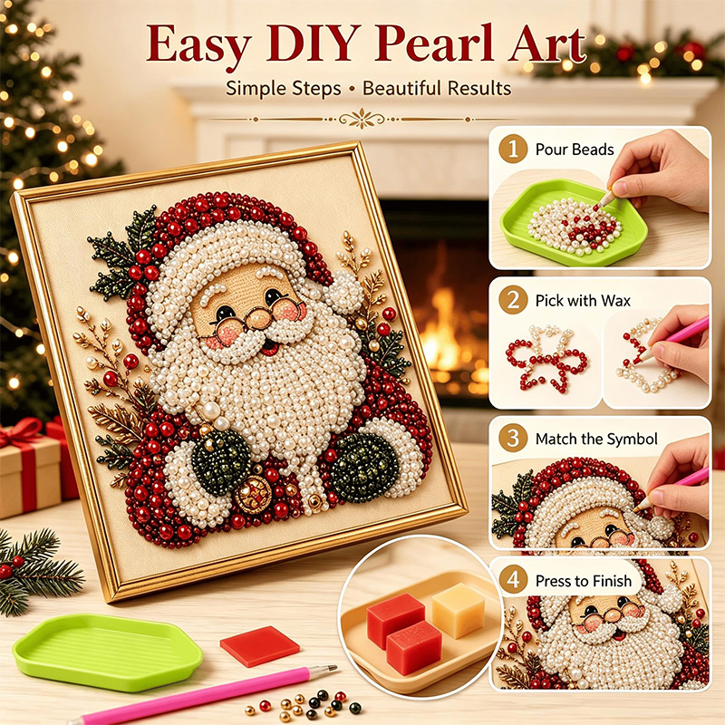 クリスマス3DパールアートDIYキット サンタダイヤモンドペ - Art And Craft For Xmas のレビューと価格