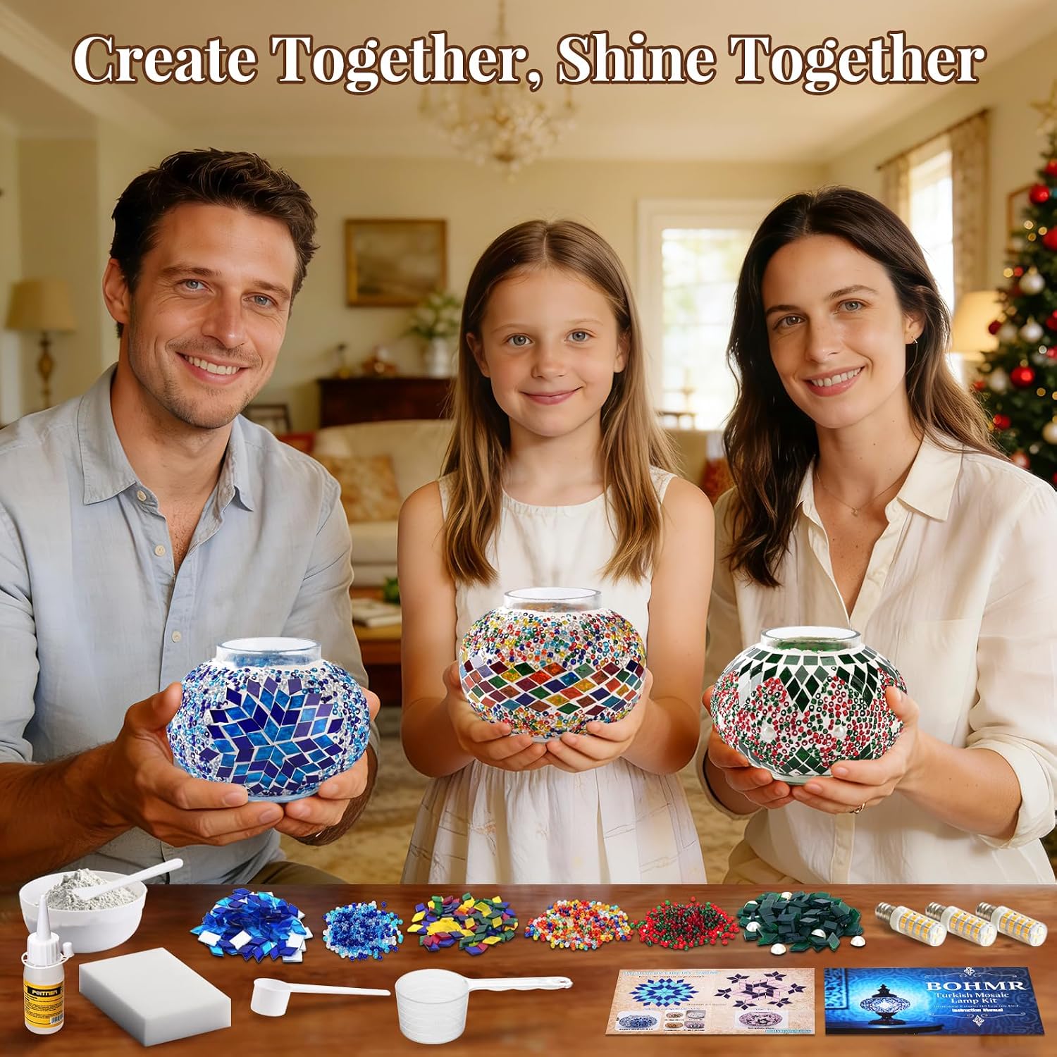 DIY 3グローブトルコモザイクランプキット、高さ23インチ - Art Craft For Adults のレビューと価格