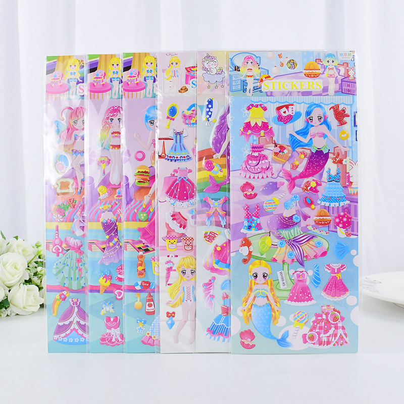 6枚入り 3D漫画風の泡のステッカー、恐竜や動物のイラスト、 - Dinosaur And Craft のレビューと価格