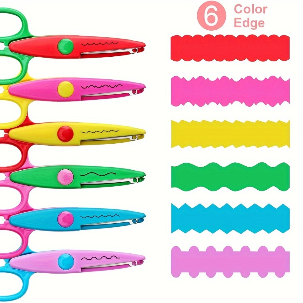6個/セット装飾波型はさみ - 紙切り、DIYプロジェクト、 - Art Craft 5 Year Old のレビューと価格