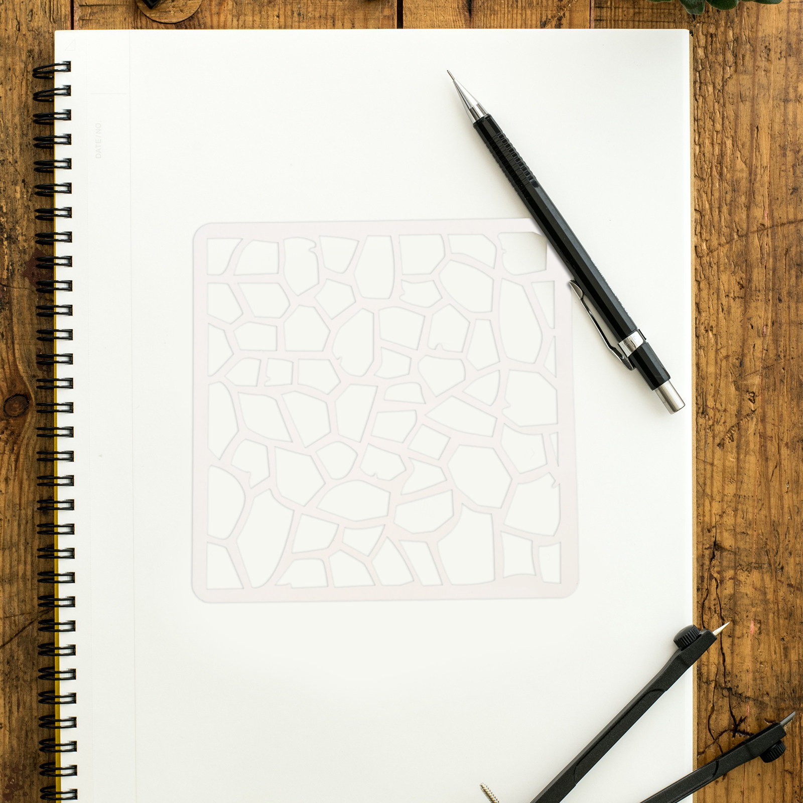 幾何学模様のステンシル。繰り返し使用可能。ペットの形をしたユ - Art Craft Journals のレビューと価格