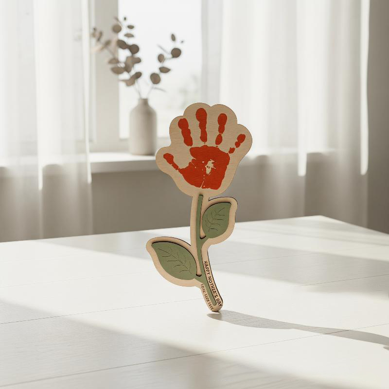 空白の手形木製フラワープラークDIYペイント未完成木製サイン - Art And Craft For Nursery のレビューと価格