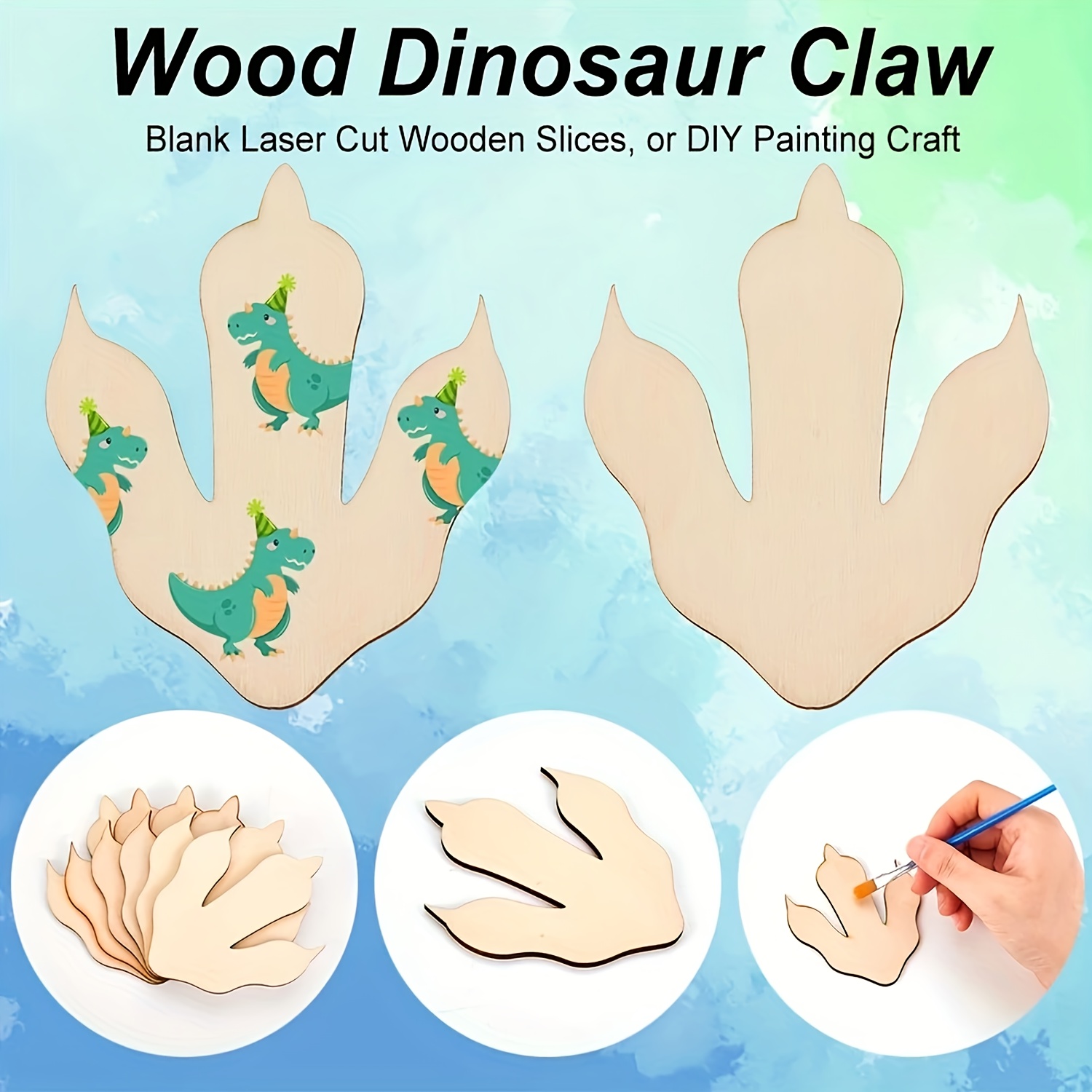 10/20ピース 木製恐竜の足跡、3.5x3.5インチ -  - Dinosaur And Craft のレビューと価格