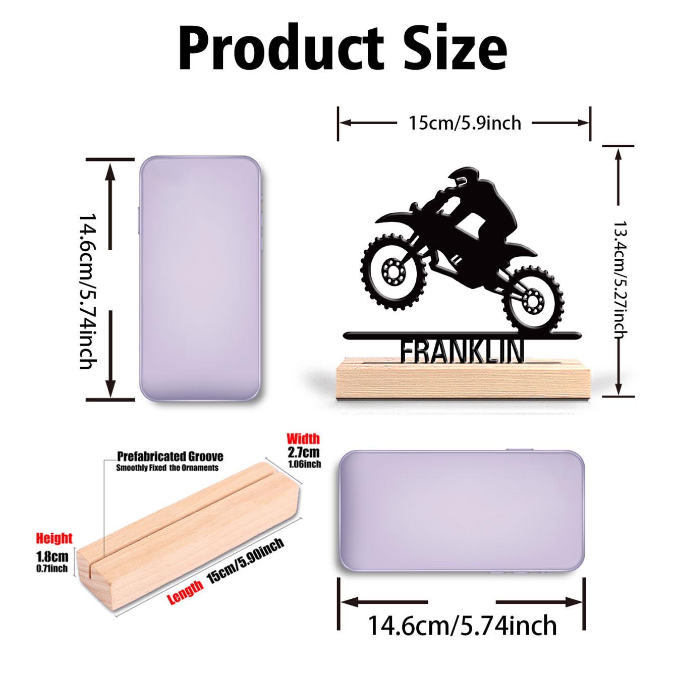 1個入り 抽象的なバイクジャンプのカスタムネーム入り金属像  - Art Craft Names のレビューと価格