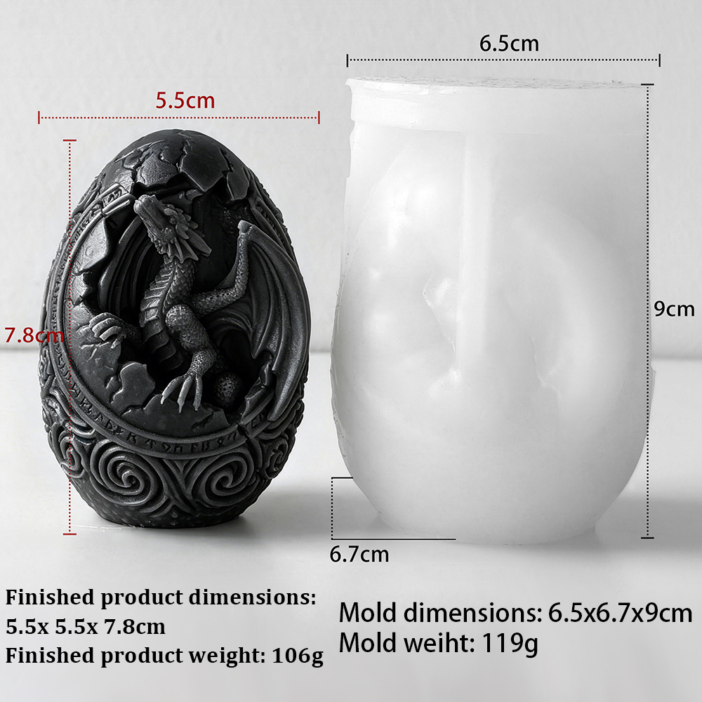 3D恐竜のレリーフが施された、赤ちゃんドラゴンの形をしたシリ - Dinosaur And Craft のレビューと価格