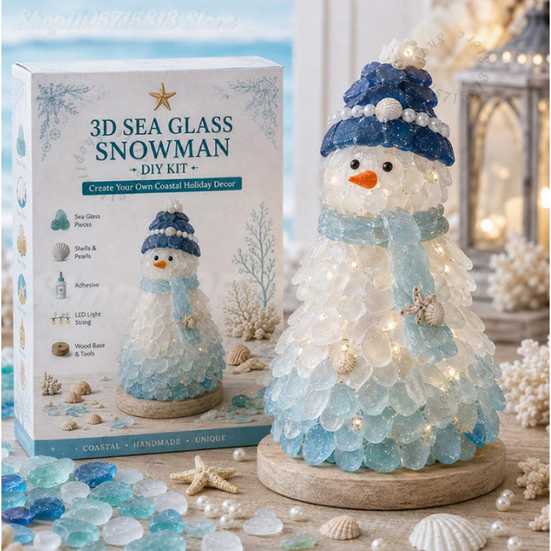 LEDライト付きのクリスマスDIYシーグラスクラフトキット。 - Art Craft Holiday のレビューと価格