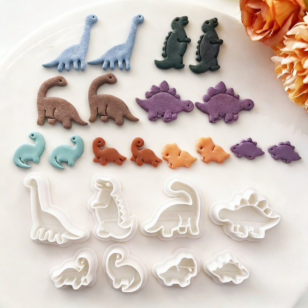 8個入りのかわいい恐竜粘土カッターセット 恐竜型のポリマーク - Dinosaur And Craft のレビューと価格