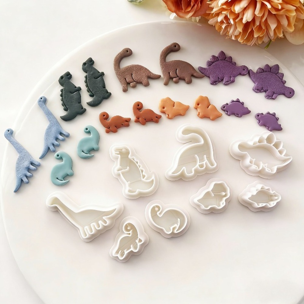 8個入りのかわいい恐竜粘土カッターセット 恐竜型のポリマーク - Dinosaur And Craft のレビューと価格