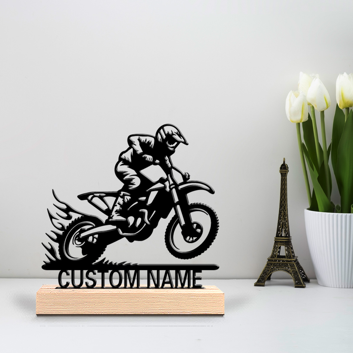 1個入り シンプルなバイク乗りのカスタムネーム入りブリキ像  - Art Craft Names のレビューと価格