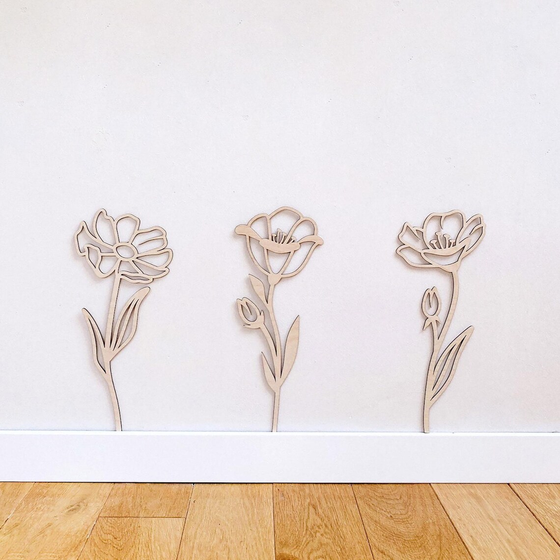 木製の花の壁飾り、野花、子供部屋の壁飾り、花の装飾、立体的な - Art And Craft For Nursery のレビューと価格